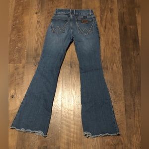Wrangler raw hem flare leg jeans